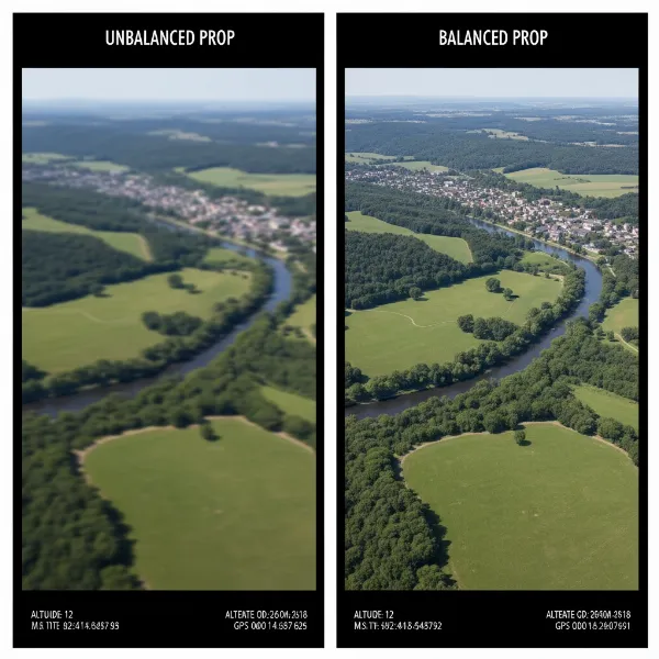 Comparison of drone footage with and without jello effect from unbalanced propellers
